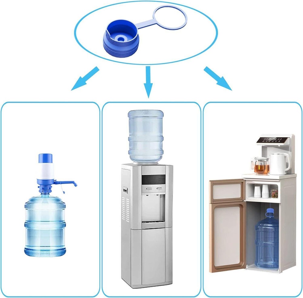 3 Pack Reusable 5 Gallon Water Jug Caps, Leak Proof Bottle Lids (55mm) *new*