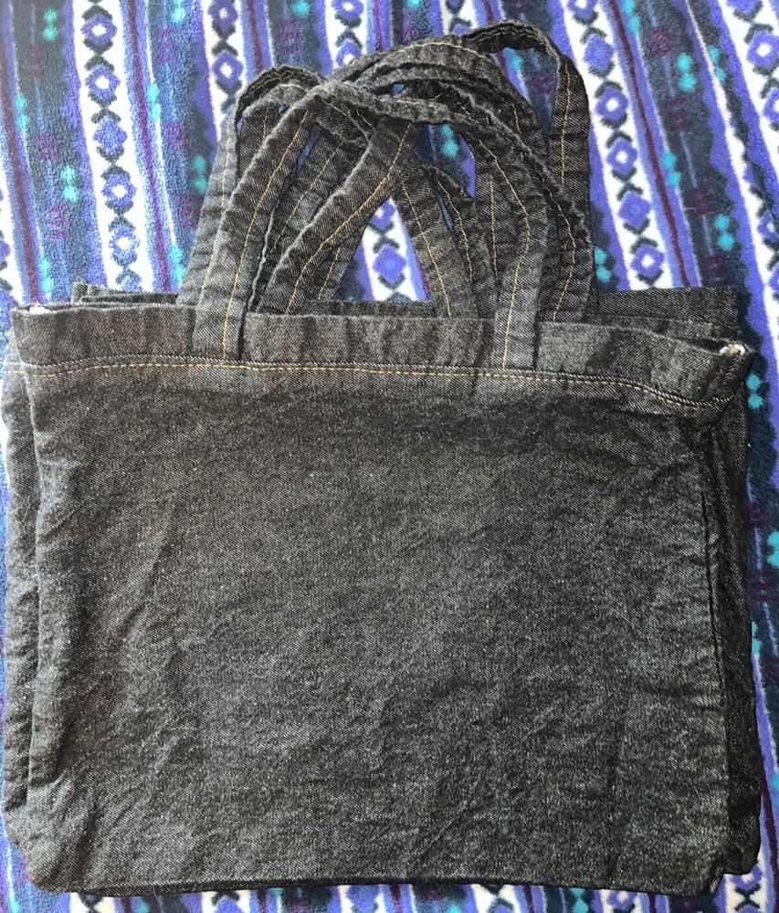 Black Denim Bag For Crafts 17x20