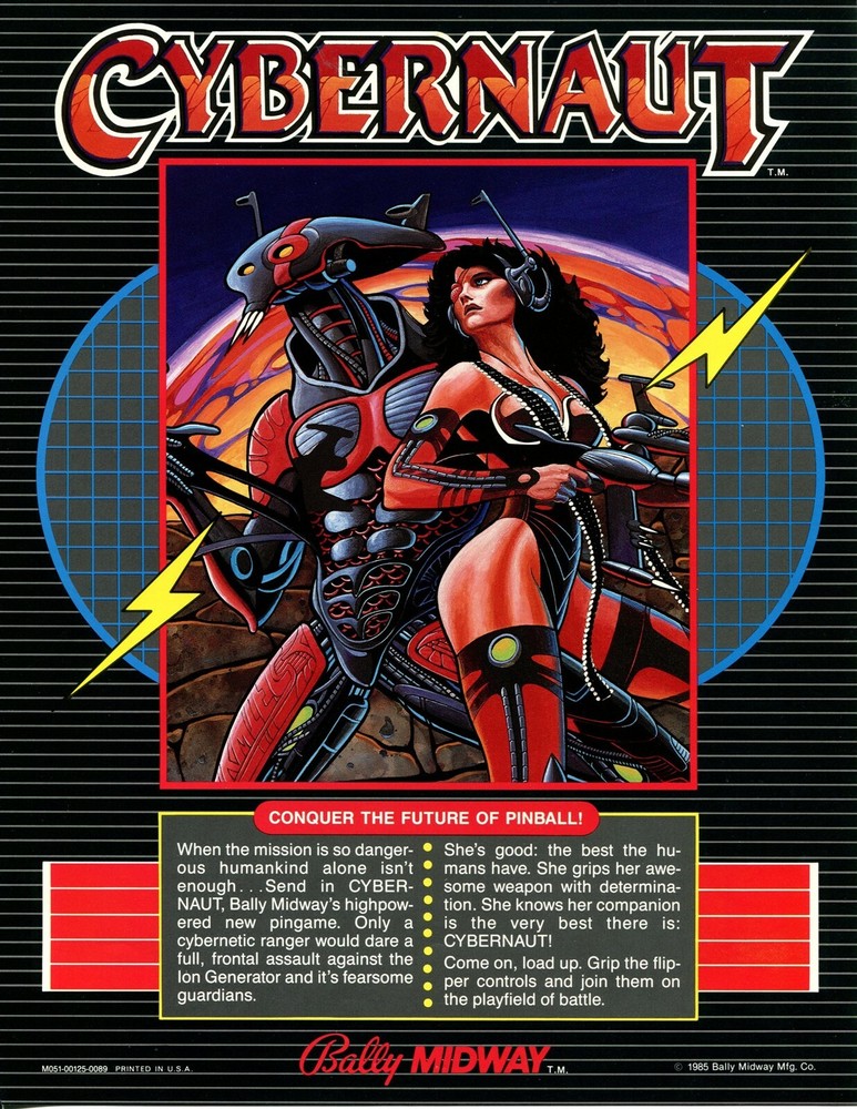 Cybernaut Pinball Flyer / Brochure / Ad Mint