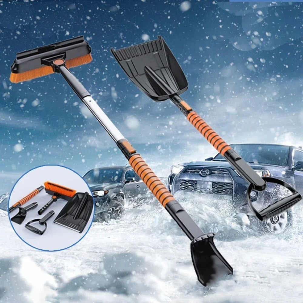 Winter Car Snow Ice Scraper Brush Shovel Set Retractable Windshield Tool
