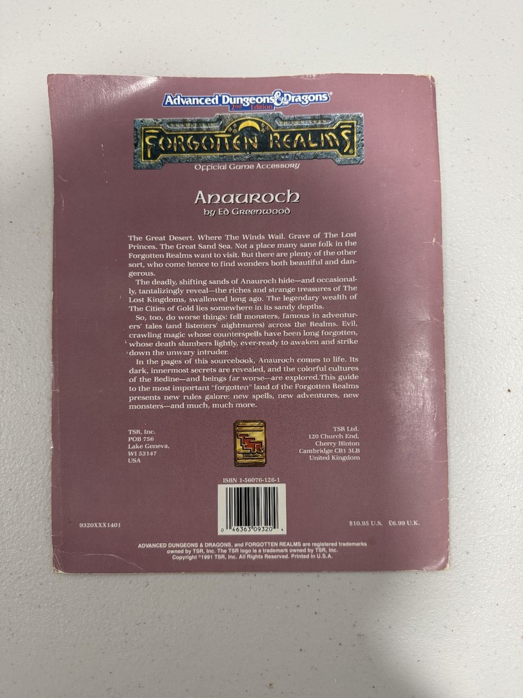 AD&D 2e Anauroch Forgotten Realms Accessory 1991 no map
