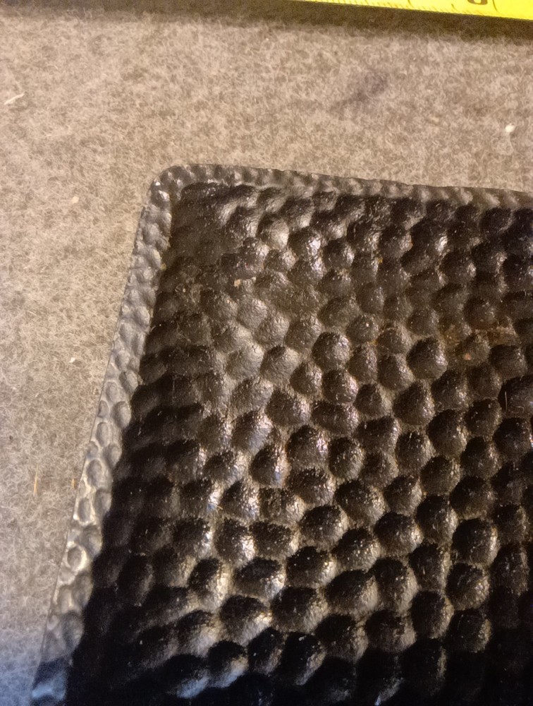 VERY RARE HAMMERED IRON COOKING BAKING SERVING TRAY 5X12" VTG Tiny Flecks Rust