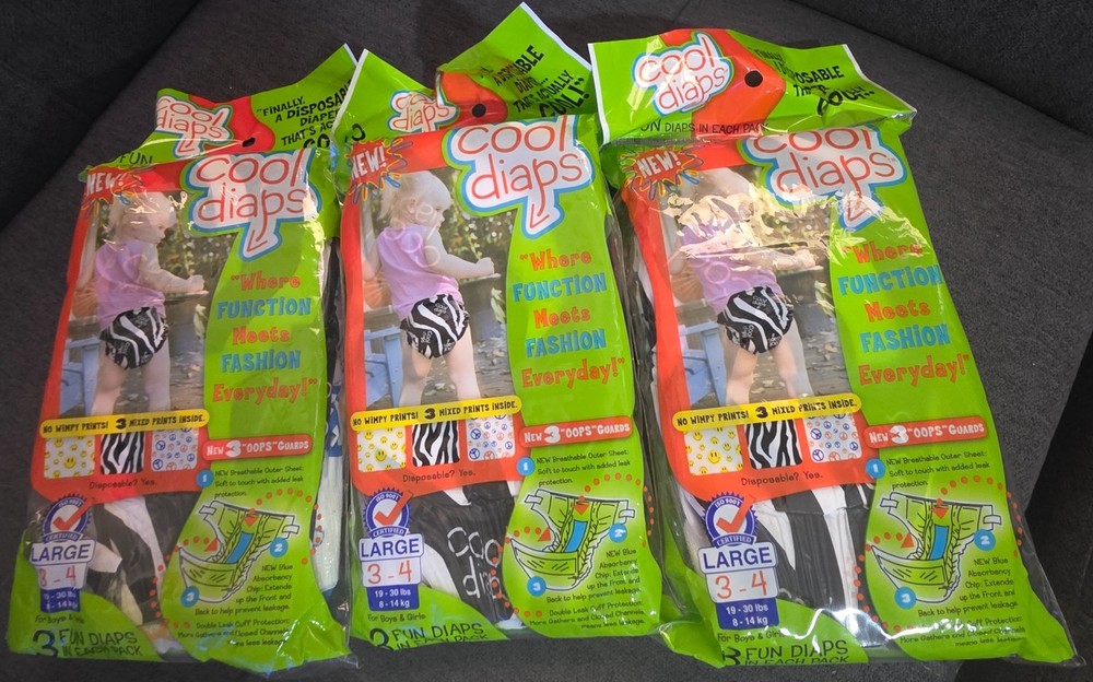 Vintage Plastic Diapers (3 packs)