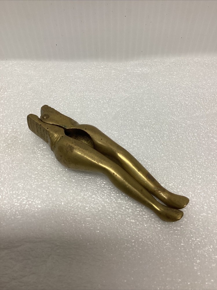 Vintage Art Deco Ladies Legs Nutcracker~Nut Cracker~Solid Brass~4.75"