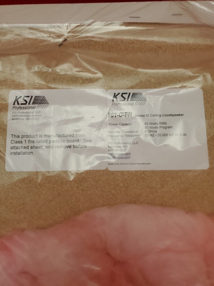 Polycom KSI 24"×24" Ceiling Mount LoudSpeaker Speaker 801-C-FR