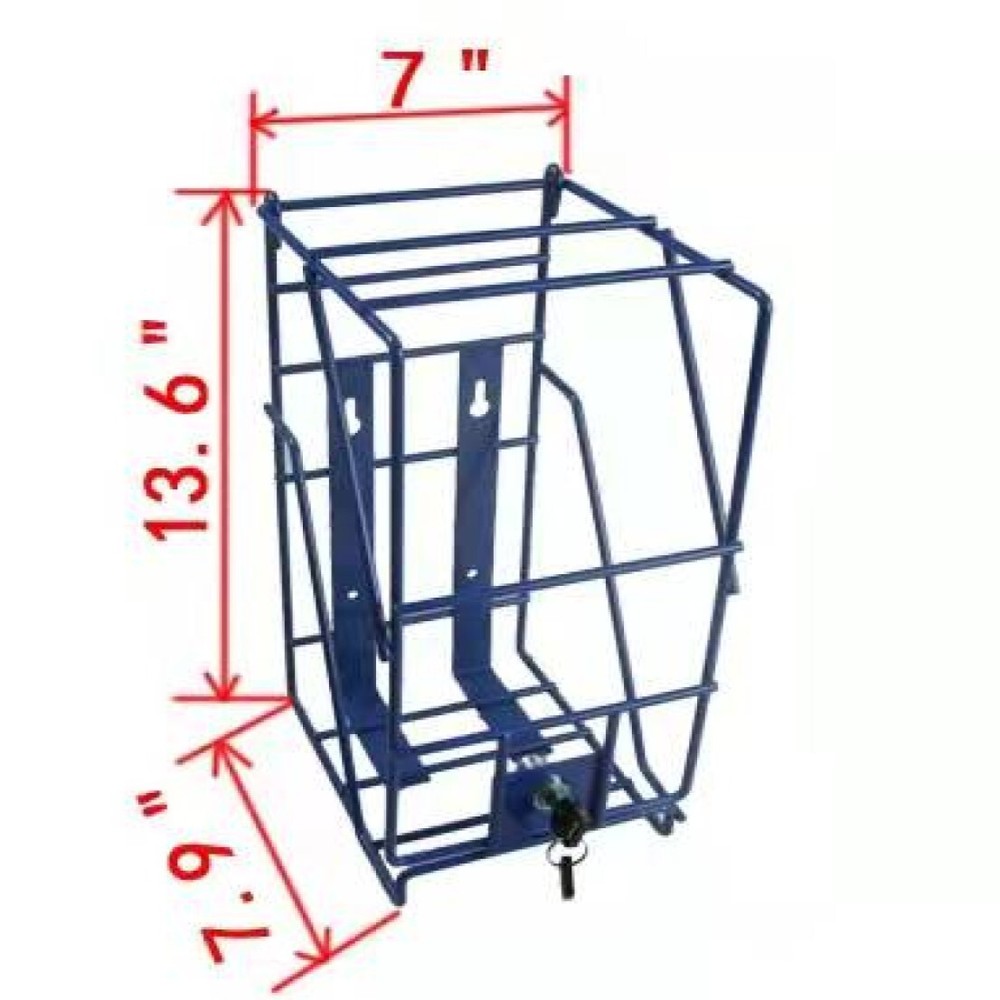 Wall Mount Locking Cage w/2 Keys, for Gallon Bottles 9003