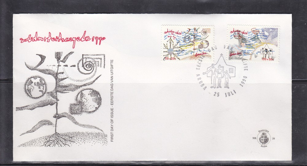 Aruba Issue FDC 1990 (28) Solidarity