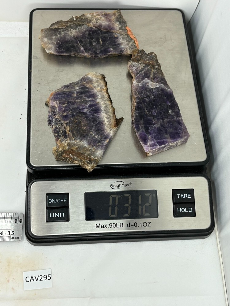 Deep Purple Chevron Amethyst Slabs Cabbing Lapidary Combo Ship Avail