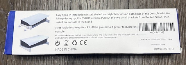 Horizontal Stand for PS5 Console DE/UHD Version – White Base Support Bracket – C