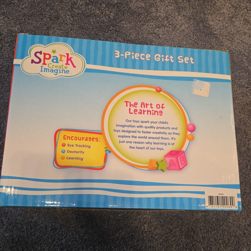 Spark Create Imagine 3-Piece Infant Gift Set Soft Bear Teether Mini Blanky - NIB