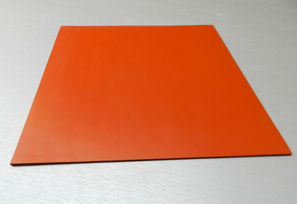 Silicon Rubber Sheet High Temp Solid Red/Orange Commercial Grade 12" x 12" x1/8"