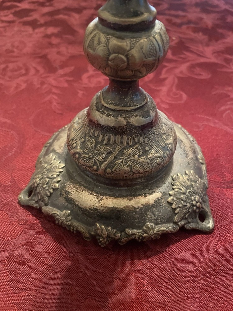 Antique Silver Plated Sabbath Candle Sticks
