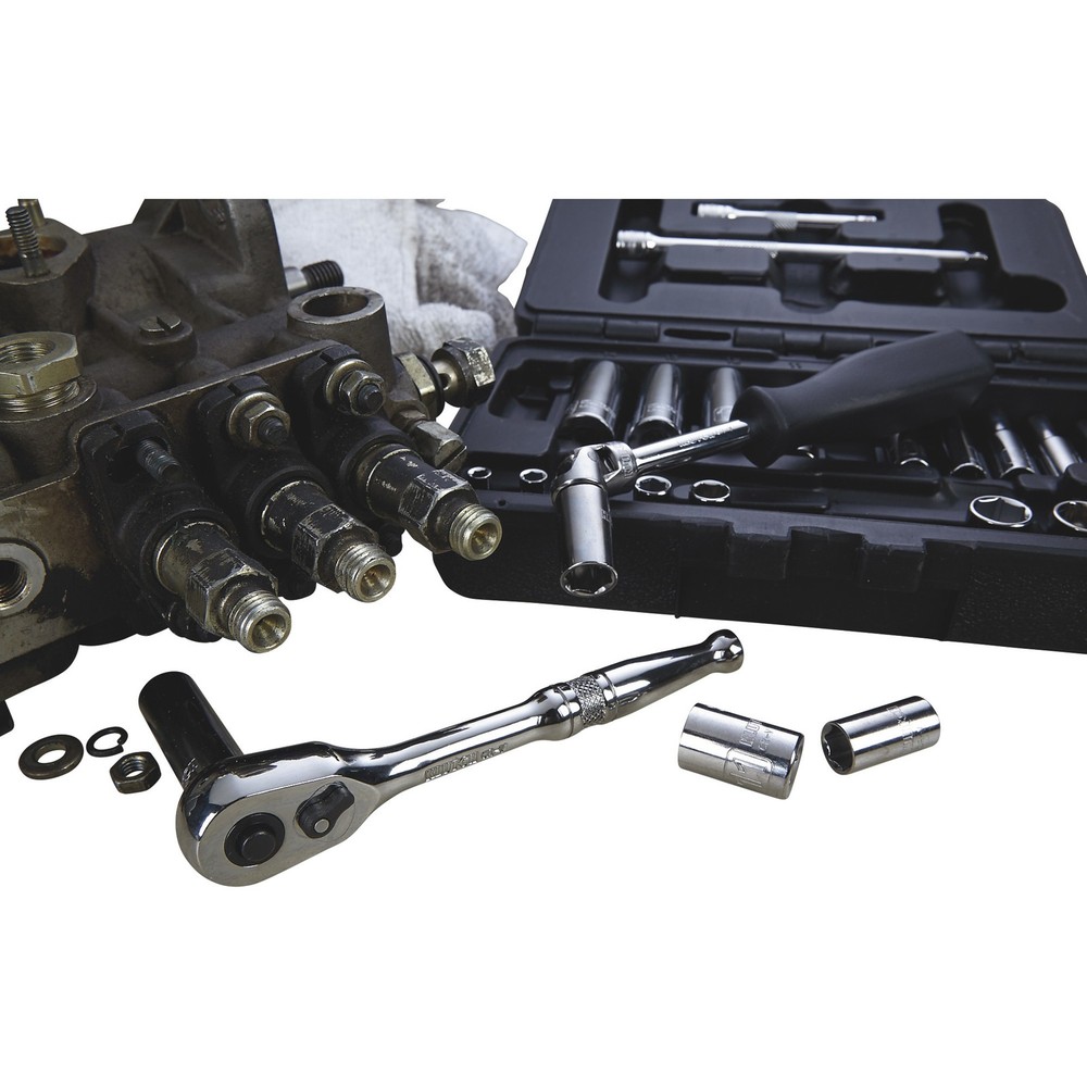 Klutch 1/4in.-Drive Socket Set, 26-Pc., Metric