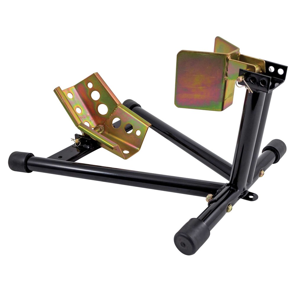 Motorcycle Front Wheel Chock / Stand, Bar Strap & 2 x Ratchet Straps Combo Kit