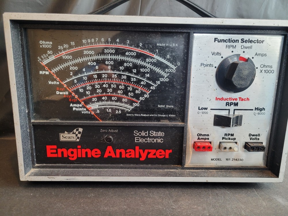 Sears Solid State Electronic Engine Analyzer Model 161.214230 W Cables/Manual