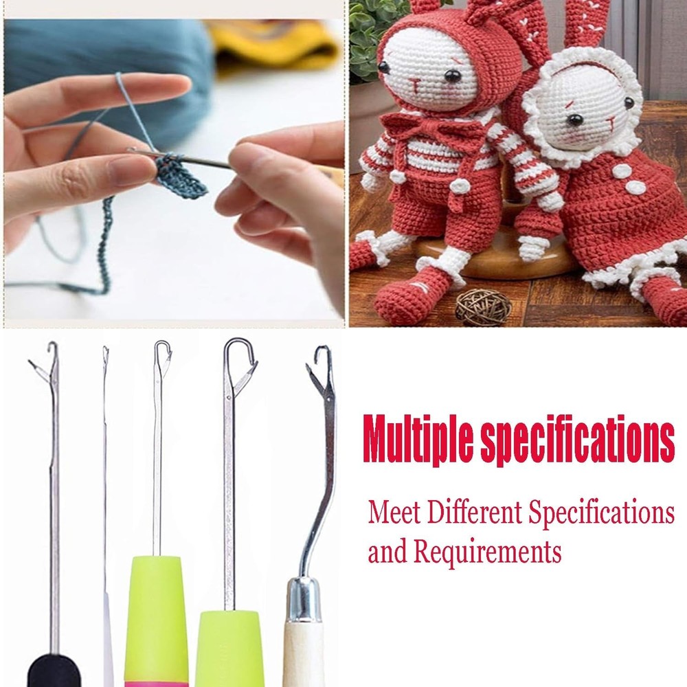 HAMIYELL Pack of 5 Different Sizes Latch Hook Crochet Needle Hook Tools for Brai