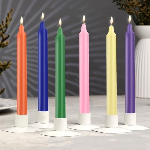 100 Pack Mini Unscented Chime Candles - 4" Multicolor Taper Candles for Rituals,