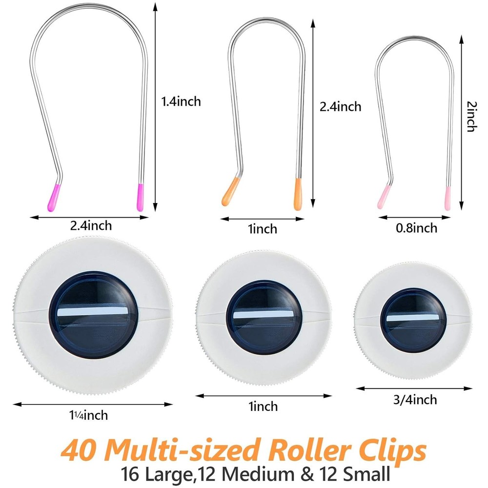 Quality Assorted Hot Roller Clips - Reusable and Versatile Set of 40