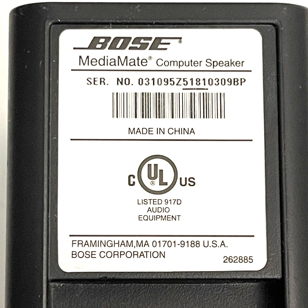 Bose MediaMate Computer Left Speaker Non-Powered- Black