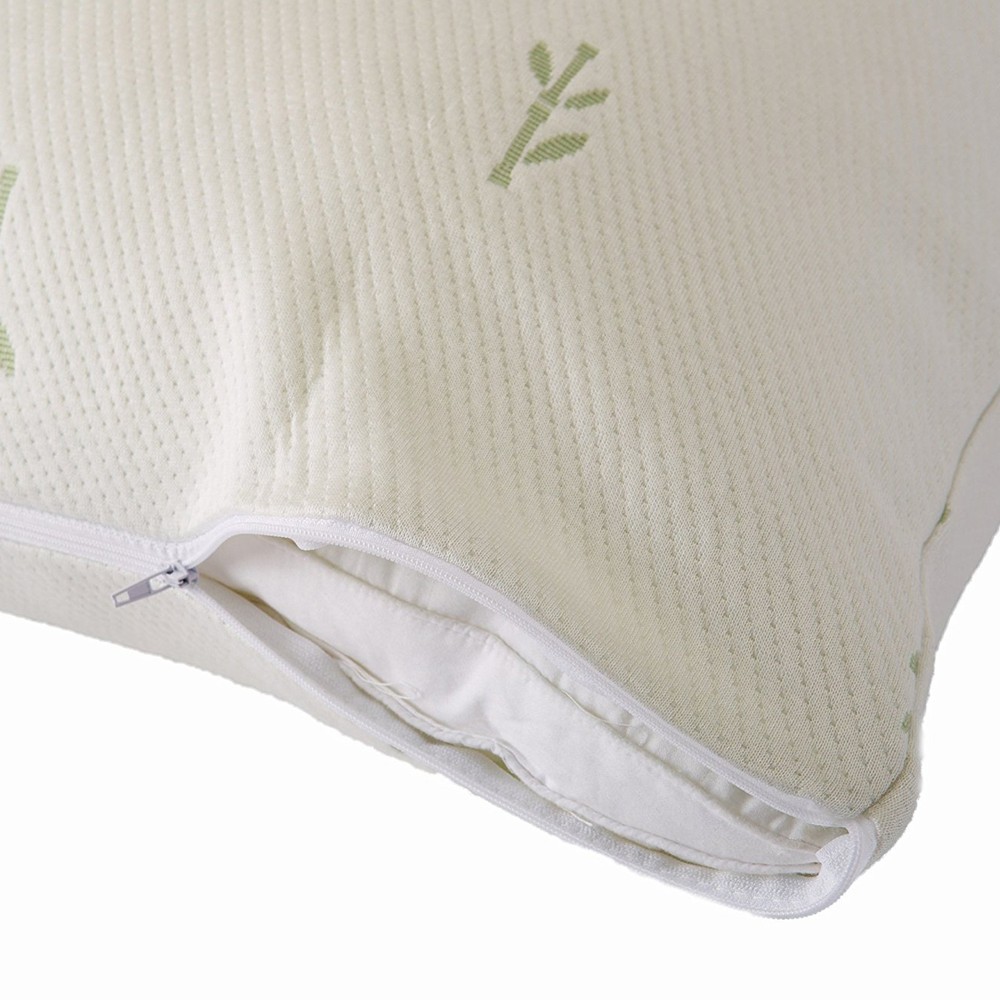 Bamboo Pillow Cover Zippered Protector Cool Breathable 2 Pack Anti-Microbial New