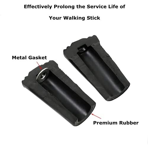 Walking Stick Tips Rubber 4 Pack Trekking Pole Tips Replacement Rubber Feet f...
