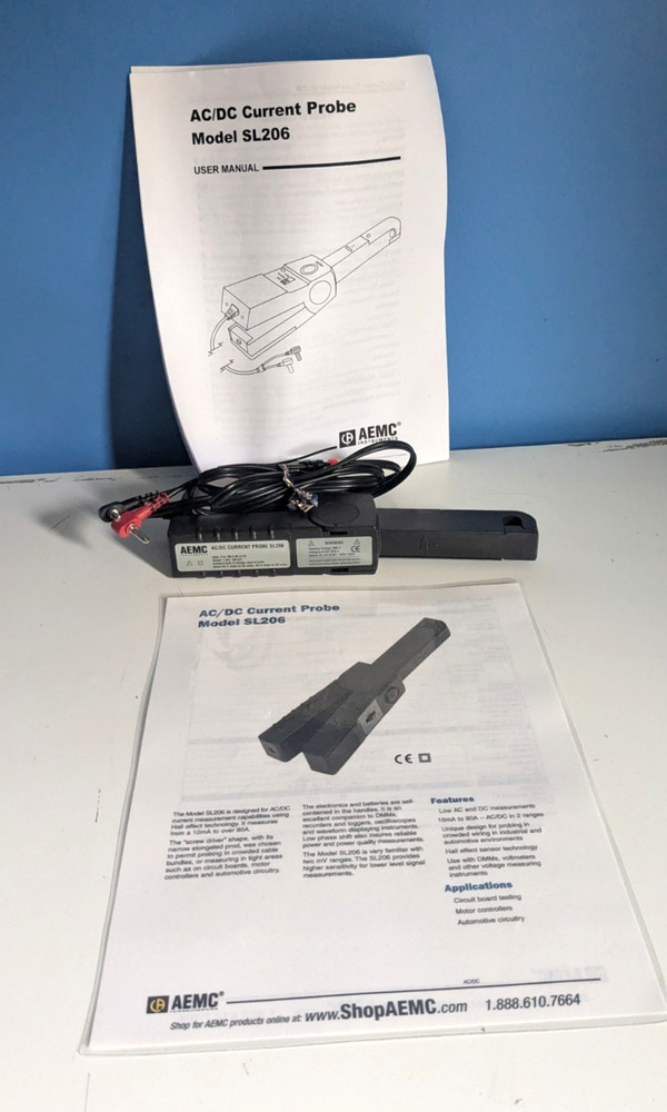 AEMC Instruments AC/DC Current Probe Model SL206 W/ Instructions