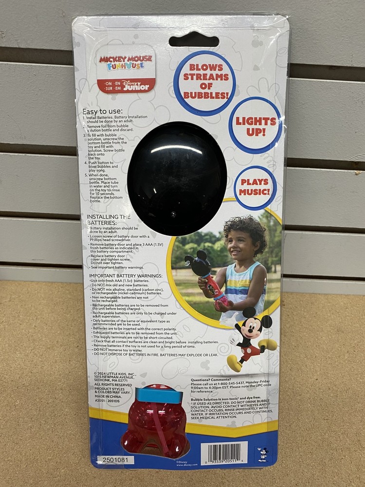 Disney Mickey Mouse Light and Sound Musical Bubble Wand Includes bubble Solution