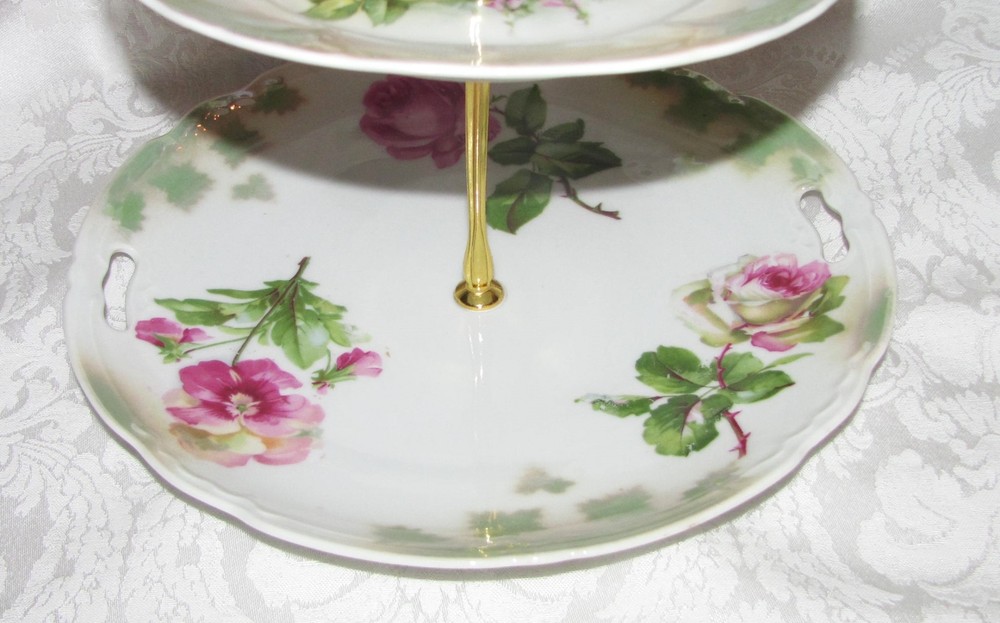 Custom Three Tier Tea Party Cake Stand Made With Antique Lusterware Plates