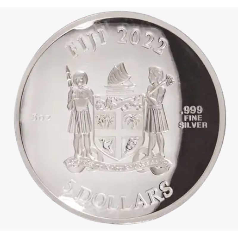2022 ~ 5oz Silver ~ Convex $5 Welsh Red Dragon