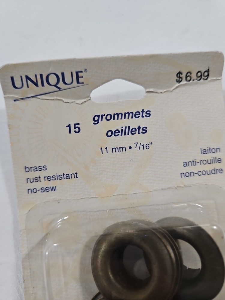 15 Brass Grommets 11mm 7/16" (No Tool)