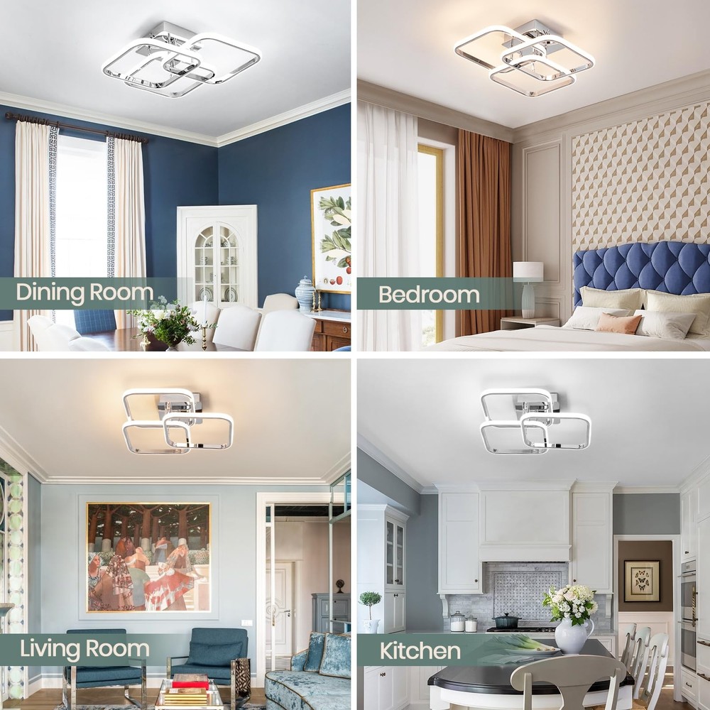 Modern Ceiling Light,Dimmable LED Ceiling Light Fixtures with Remote Control,...