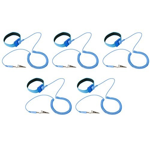 Adjustable Anti-Static Wrist Strap 5 Pack - ESD Grounding Bands for PC & Electro