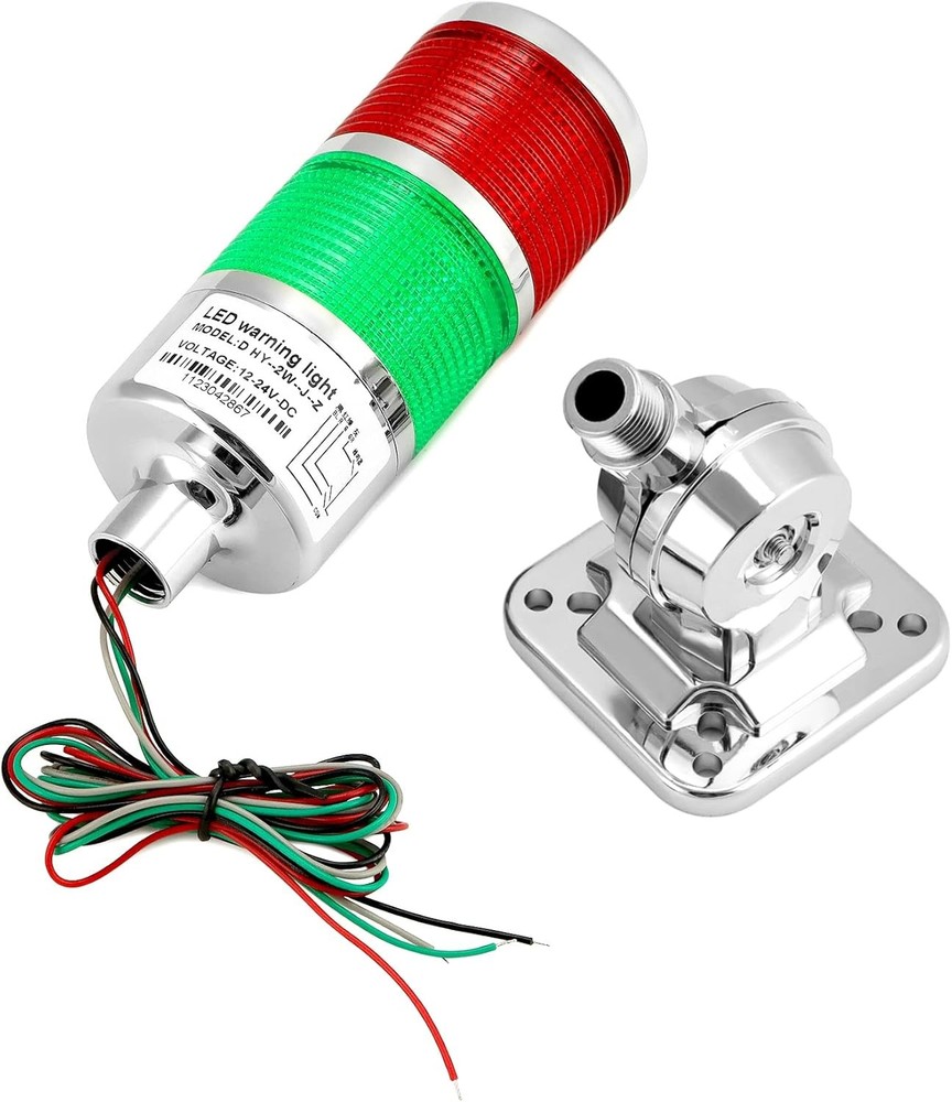 QWORK Industrial Warning Lights, 12-24V LED Stack Tower Lights with Red