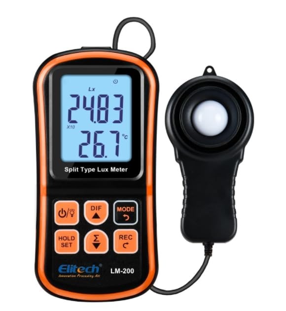 LM200 Digital Light Meter 200,000 Lux Handheld Illuminance LCD Display