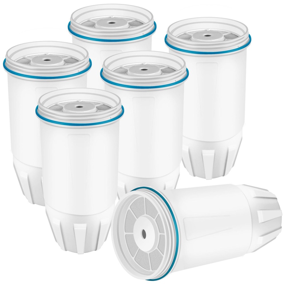 APPLIANCEMATES Zero Water Pitcher Replacement Filters, 6-Pack, 5-Stage, Lead Red