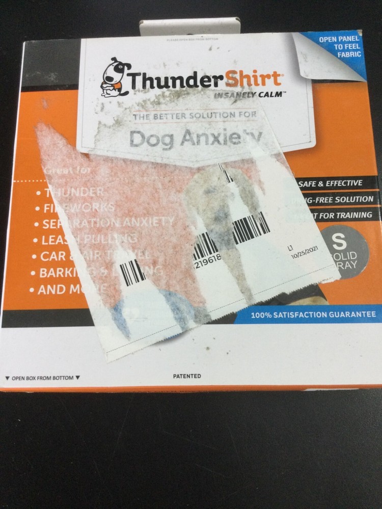 ThunderShirt Dog Anxiety Jacket Size S Solid Gray New Damaged Box 1158
