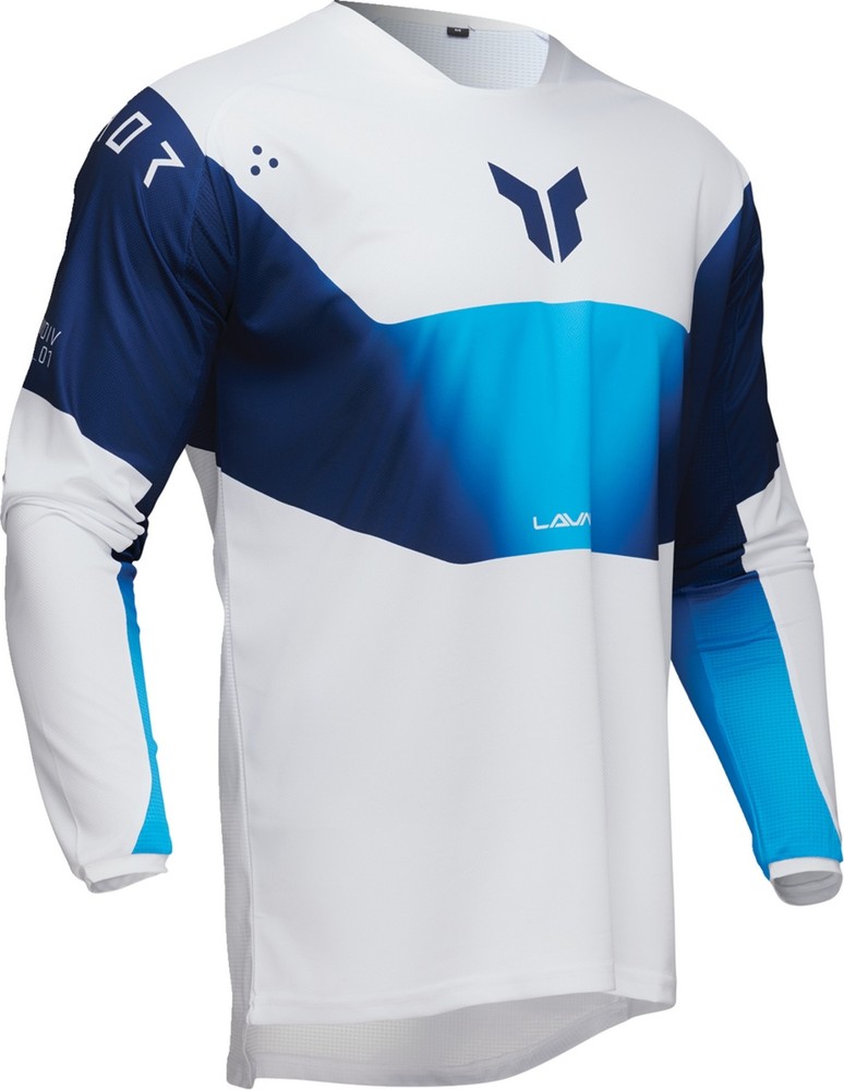 Thor Launchmode Storm Mens MX Offroad Jersey White