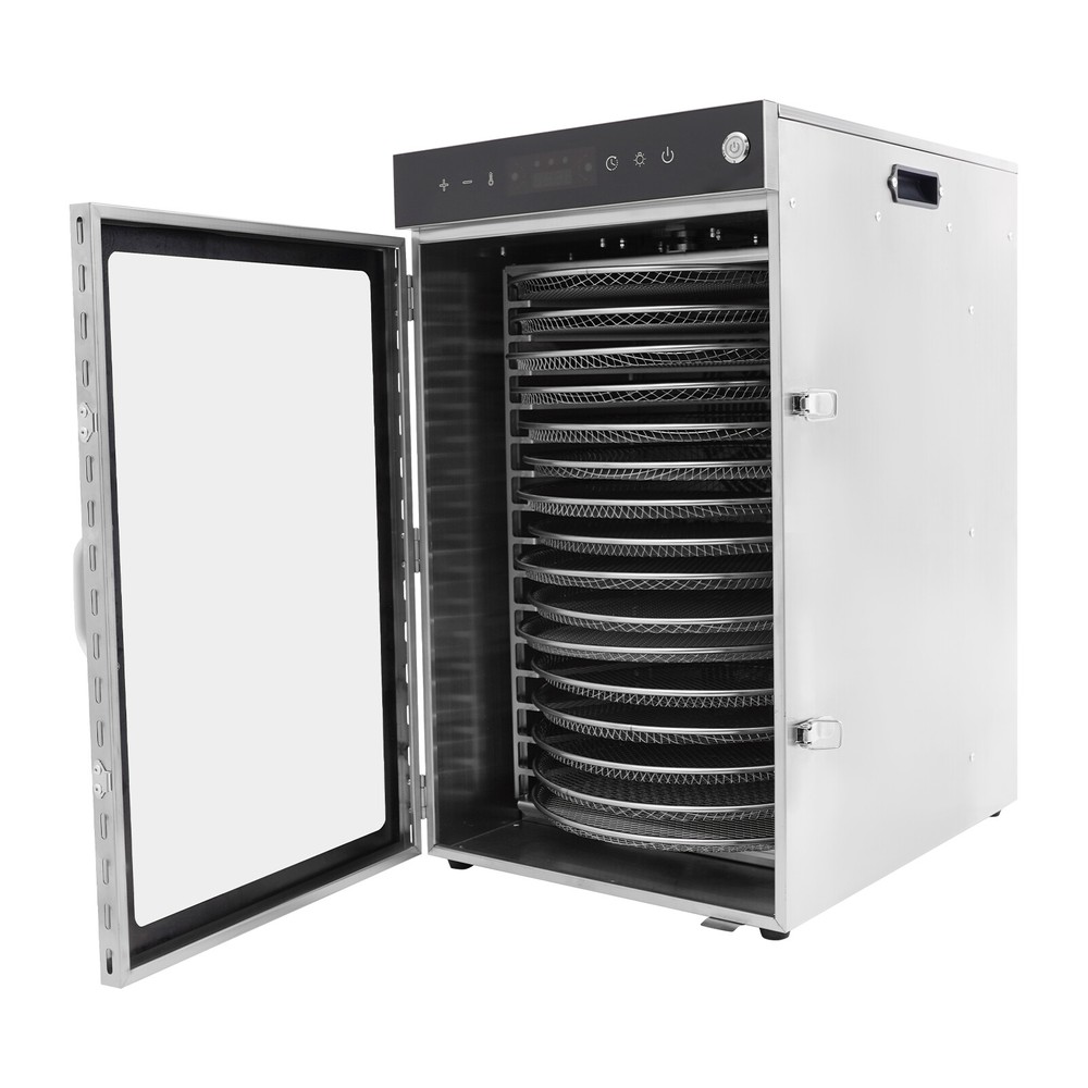 Silver Food Dehydrator 16 Trays Rectangular 110V 30-90°C for Countertop