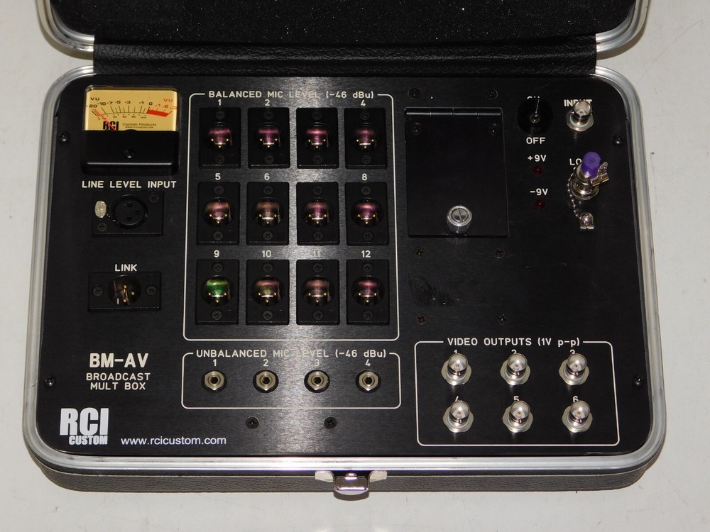 RCI Custom BM-AV Broadcast Media Mult Box 12 Mic Audio Source 6 Video Output