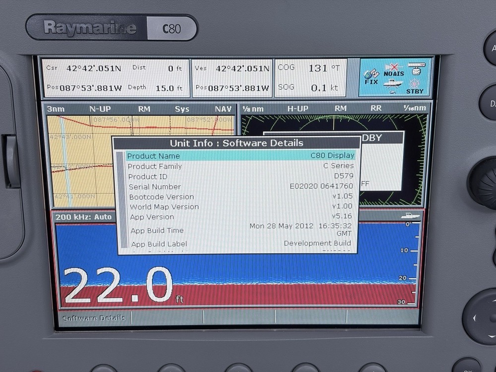 Raymarine C80 Classic GPS Chartplotter Multifunction Display- Tested, Warranty