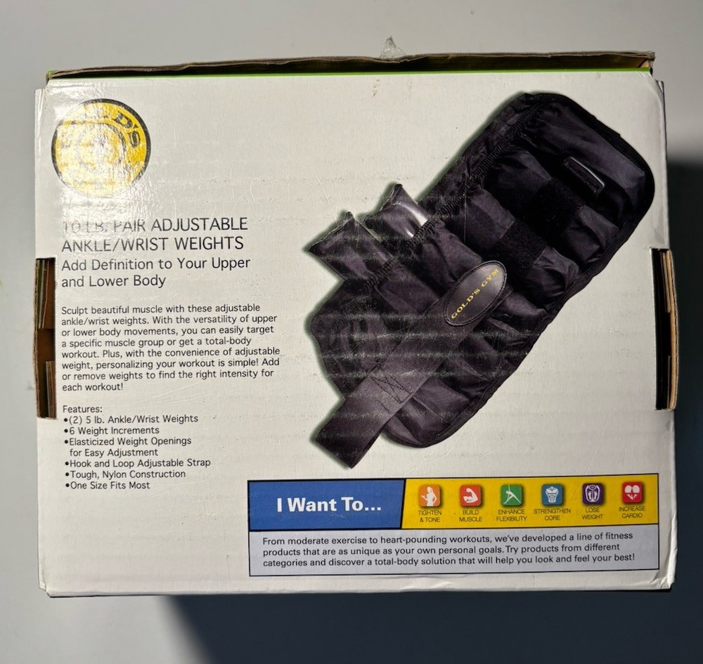 Gold's Gym 10-Pound Pair Adjustable Ankle / Wrist Weights