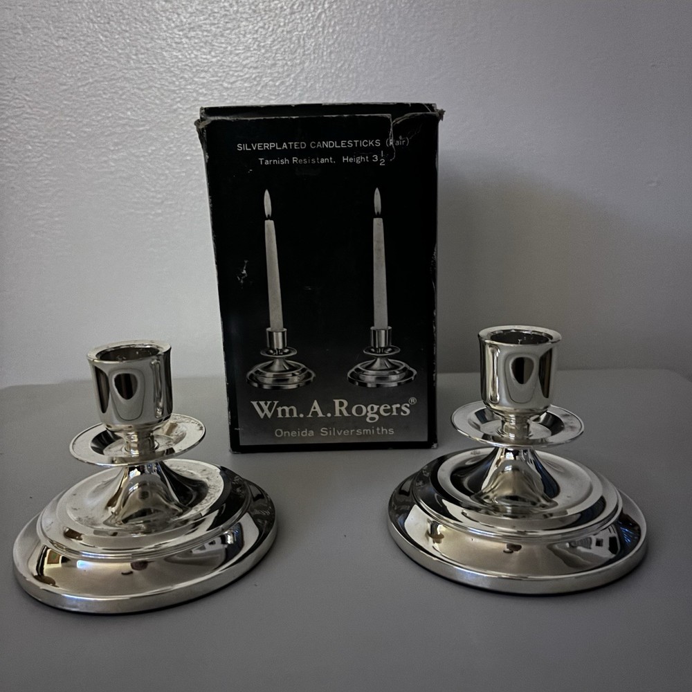 Vintage WM A. Rogers Silverplated Candlesticks