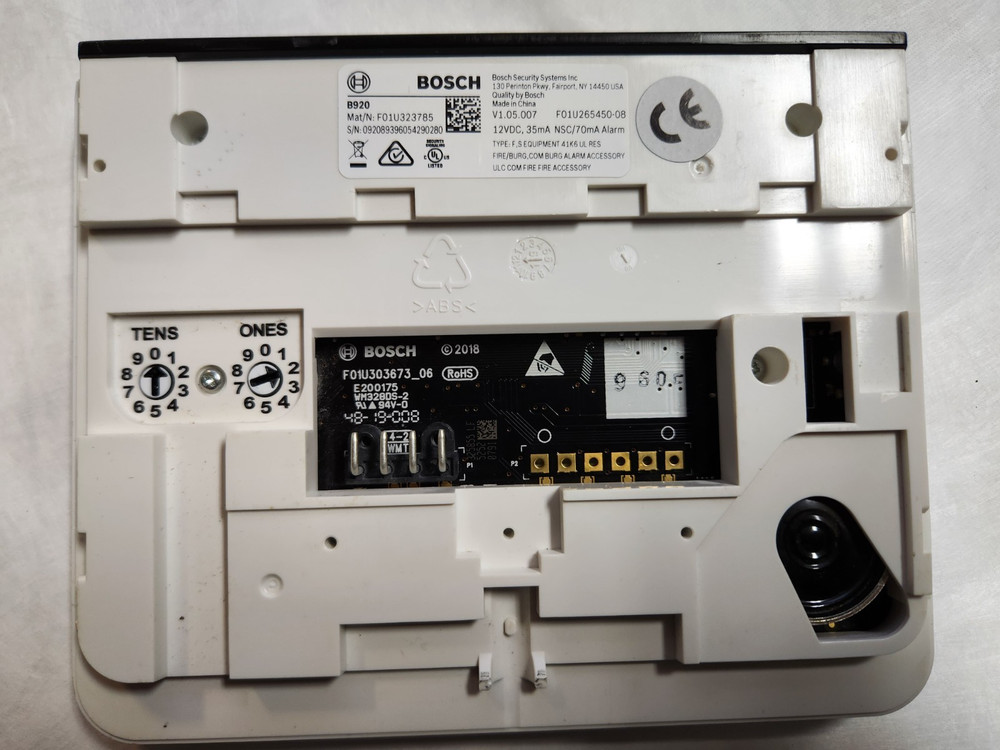 Bosch B920 Security Keypad Soft Keys Text Display Alarm System