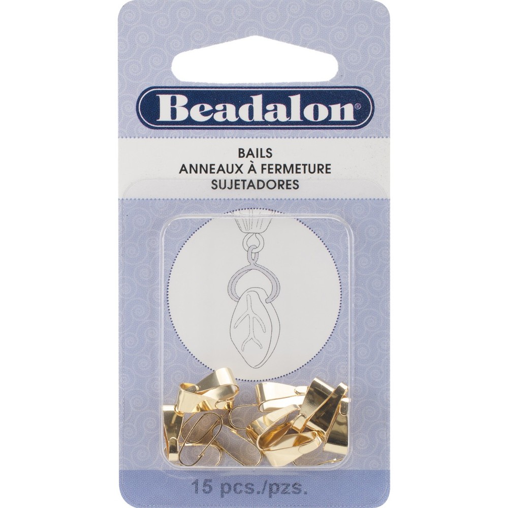 Pendant Bails Medium 10mm 15/Pkg Gold-Plated