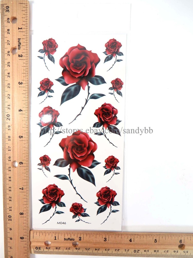 tato temporary rose flower temporary tattoo