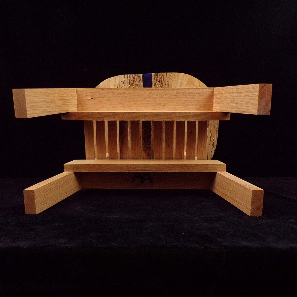 Blue River Wooden Stool with Shelf Under