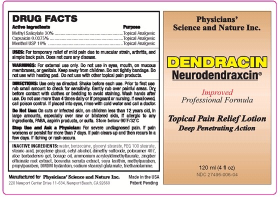 Dendracin Lotion 4oz bottle