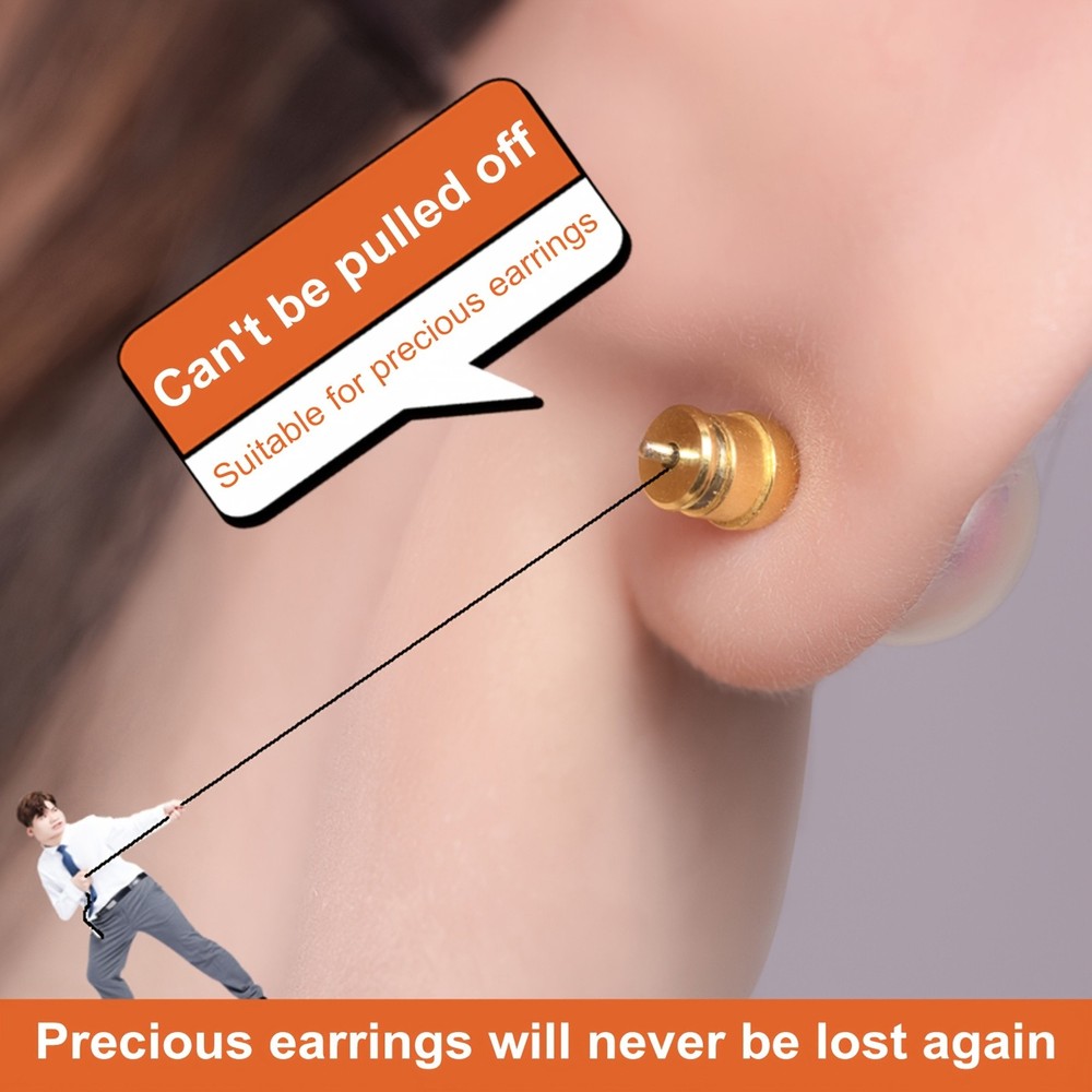 Heavy - Duty and Secure Locking Earring Backs Suitable for Various Stud Earrings