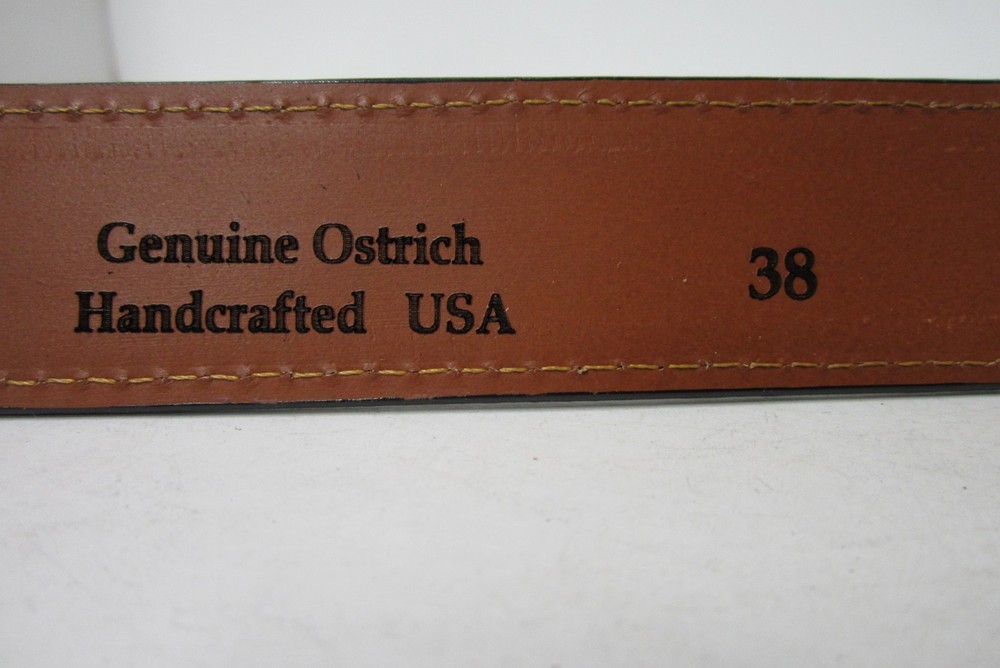 GENUINE OSTRICH BELTS , BLACK