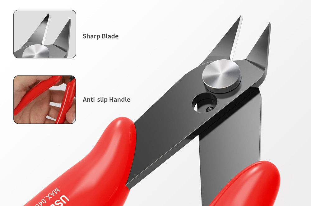 5Pcs Wire Cutters, Micro Flush Cutters with Spring, Wire Cutting Pliers, Wire Sn